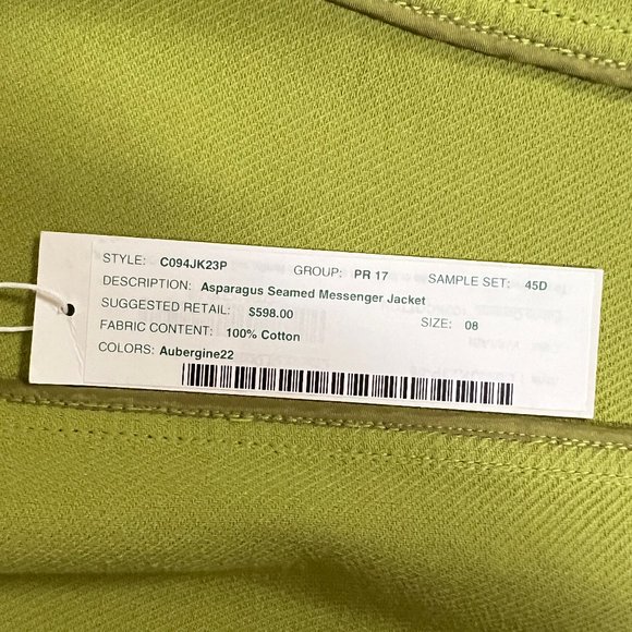 NWT Worth Cotton Full Zip Messenger Jacket • Green • Size 8P - Picture 10 of 11